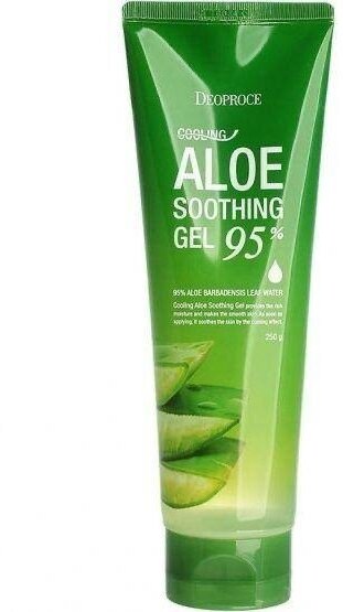 Гель после солнца с алоэ Deoproce Cooling Aloe Soothing gel 95% увлажняющий заживляющий гель с алоэ для тела , лица, волос