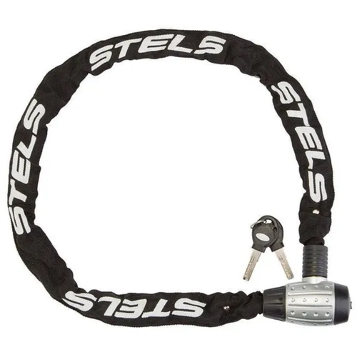 фото Цепь-замок stels в тканевой оплётке с ключом 6х1200мм, чёрный