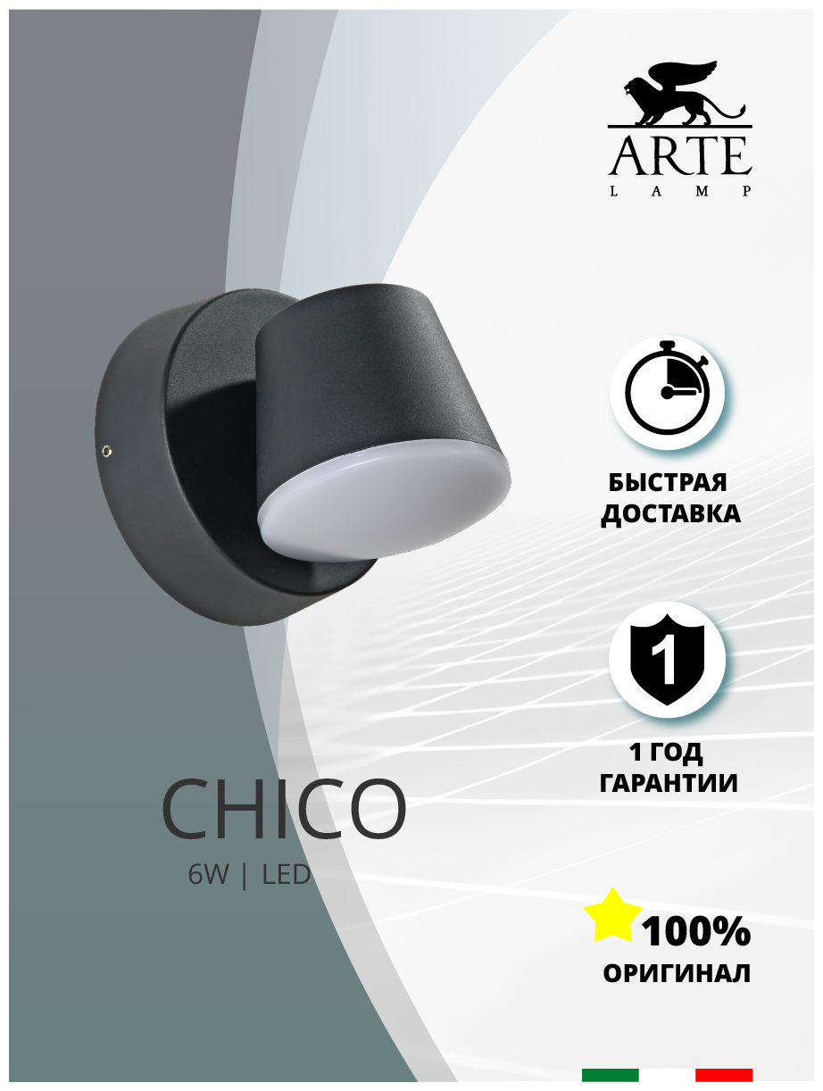 Уличный светильник Arte Lamp CHICO A2212AL-1BK