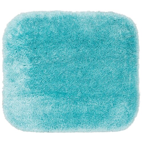Коврик 50 на 57 см для ванной, длинноворсный, бирюзовый Confetti Bath Miami 3533 Glass Green квадратный