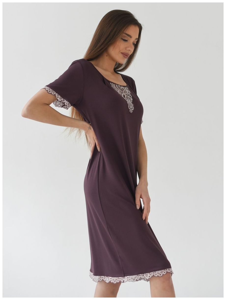 Сорочка Текстильный Край, размер 48, коричневый - фотография № 2