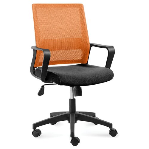 фото Кресло офисное бит lb черный пластик / оранжевая сетка / черная ткань norden chairs