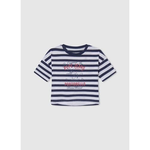 футболка для девочек, Pepe Jeans London, модель: PG502944, цвет: темно-синий, размер: 14