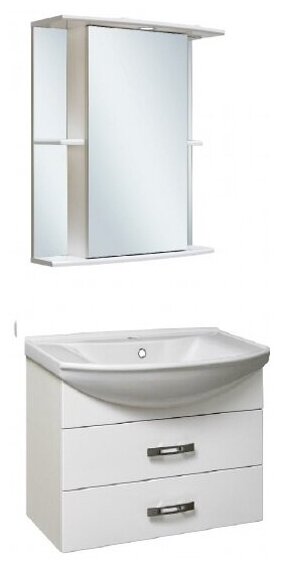 Зеркало шкаф для ванной / с подсветкой / Runo / Мадрид 60 /правый / полка для ванной - фотография № 6