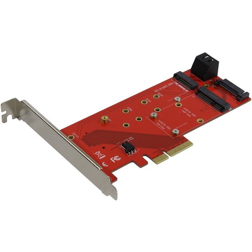 Переходник PCI-Ex4 - NGFF(M.2) SSD PCI-E->M.2 M key, SATA->M.2 B key, SATA->mSATA | ORIENT C297E переходник pci ex16 ngff m 2 ssd pci e 3 0