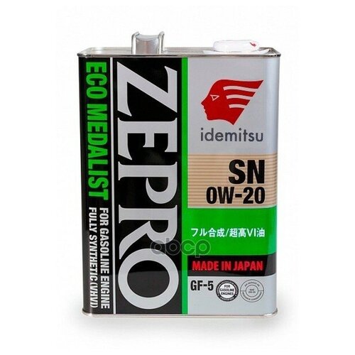 IDEMITSU Масло Моторное 0w-20 Zepro Eco Medalist Sn 4l (Замена Для Арт. 3583-004)