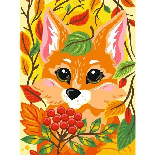 Набор для творчества LORI Картина по номерам для малышей Осенняя лисичка