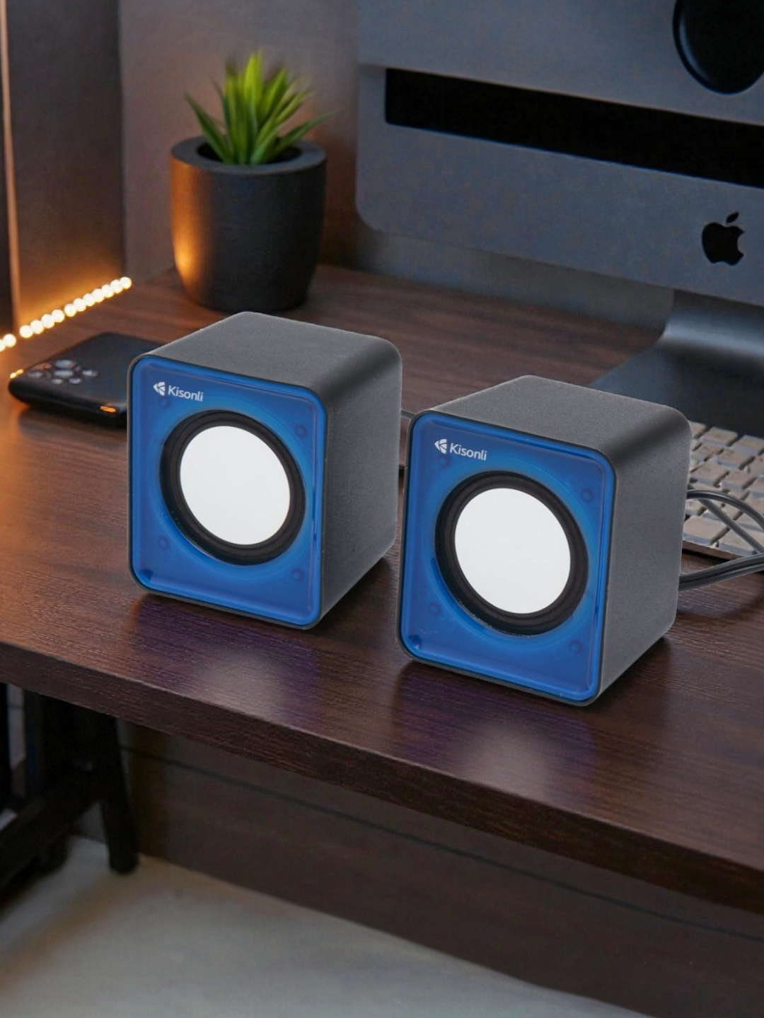 Kisonli V310 – акустика 2.0 для ПК и ноутбуков, USB + AUX, чистый стереозвук. Идеально для музыки, фильмов и игр