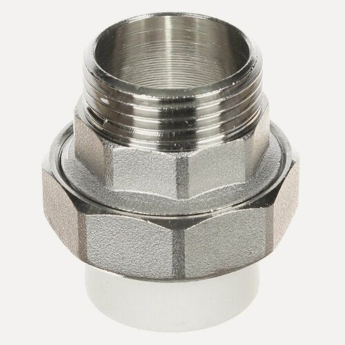 Изображение товара Муфта разъемная полипропилен РосТурПласт d25х1" наружная резьба белая американка для отопления и водоснабжения