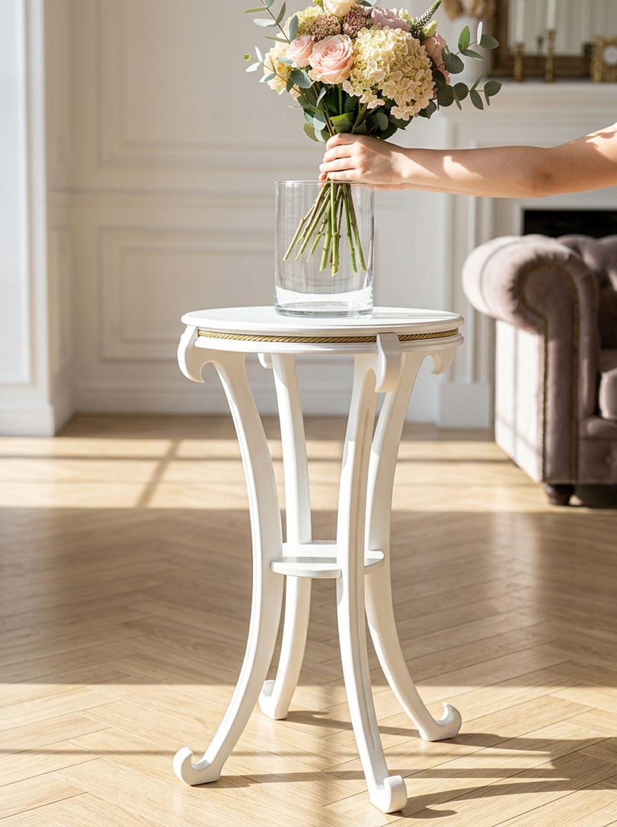 Подставка интерьерная IFERS Глория напольная, с полкой, цвет молочный дуб Л