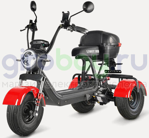 Изображение товара Электроскутер WHITE SIBERIA TRIKE MINI 1500W - Красный с боксом
