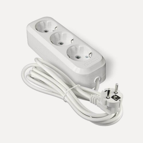 Изображение товара Удлинитель бытовой UNIVersal У10 3 гнезда 3 метра с заземлением ПВС 3х0.75 мм² (554-03)