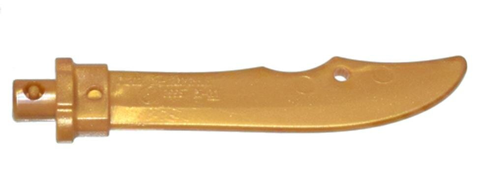 Деталь Lego 2665a Minifigure, Weapon Sword Curved Blade with Bar, Rectangular Hilt, and Hole