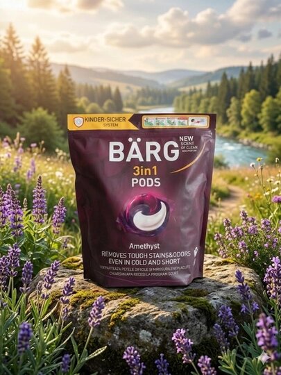 Капсулы для стирки Savdo Belgisi «BÄRG», 3 в 1, «Аметист», 60 шт.