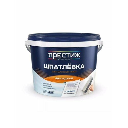 фото Шпатлевка престиж, акриловая, универсальная, фасадная, для наружных работ, 5 кг
