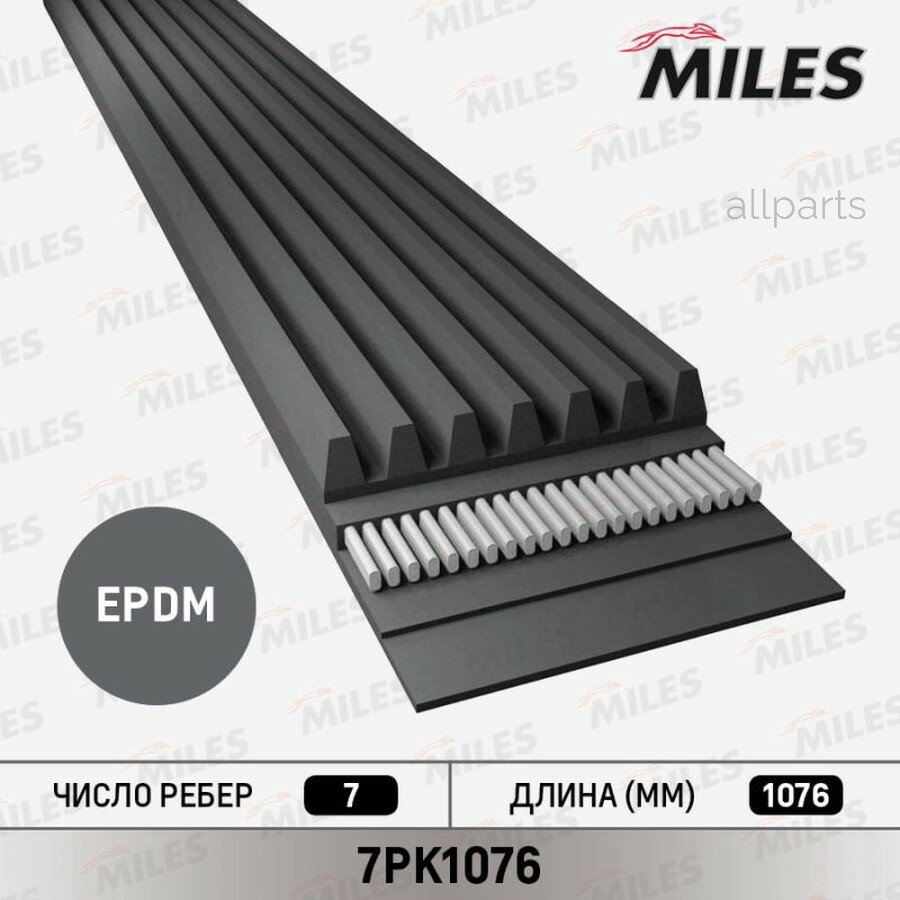 MILES 7PK1076 Ремень поликлиновый