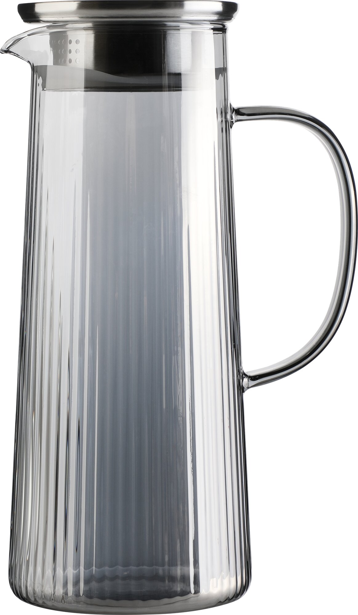 Графин HOMECLUB Stripes Gray c крышкой, стекло, 1.3л, Арт. KTJ0949