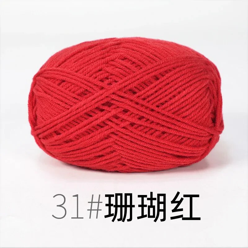 Красная пряжа 4-слойная, 50г, RYMX31-1pc red