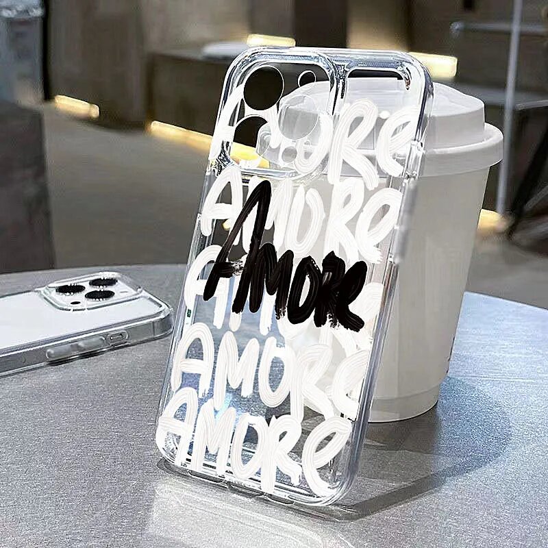 Чехол Amore-Love Romantic Soft TPU для iPhone 17 16 16E 15 14 13 12 11 Pro Max XR XS Max 7 8 Plus, милый чехол-накладка в стиле INS