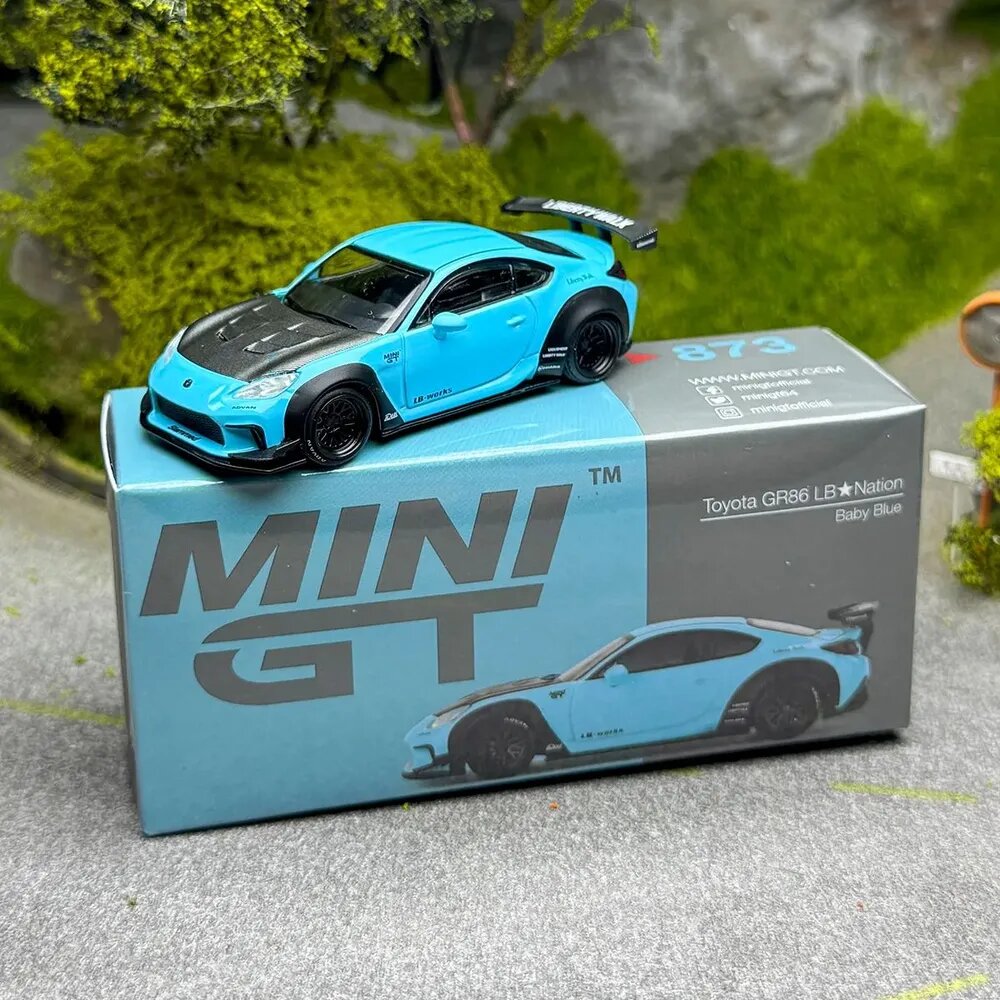MINI GT 1:64 #873 Toyota GR86 LB Nation Baby Blue Коллекционная машинка
