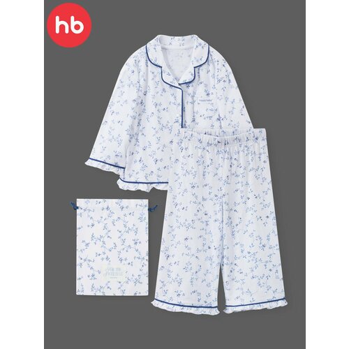 фото Пижама happy baby детская, размер 92-98, голубой, белый