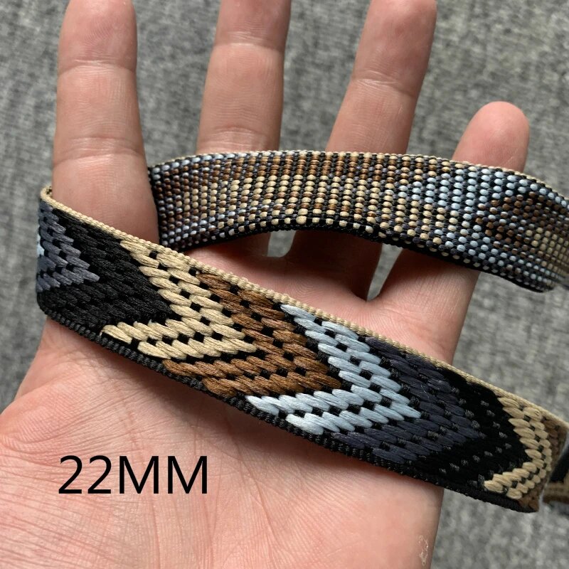 Плетеная жаккардовая лента Zerzeemooy 22 мм, 3 ярда Коричневый, 01 22MMX3YARD