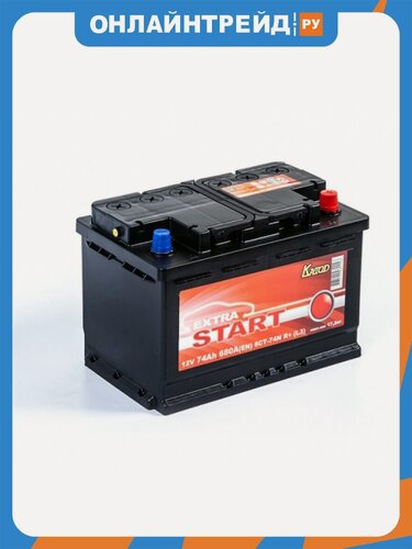 Изображение товара Аккумулятор Extra Start 6СТ-74N R+ (L3), 278x175x190, обратная полярность, 74 Ач