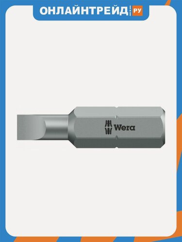 Изображение товара Бита шлицевая Wera WE-072059, SL вязкая твёрдость, хвостовик 1/4" C 6.3, 1 x 5.5 x 25 мм