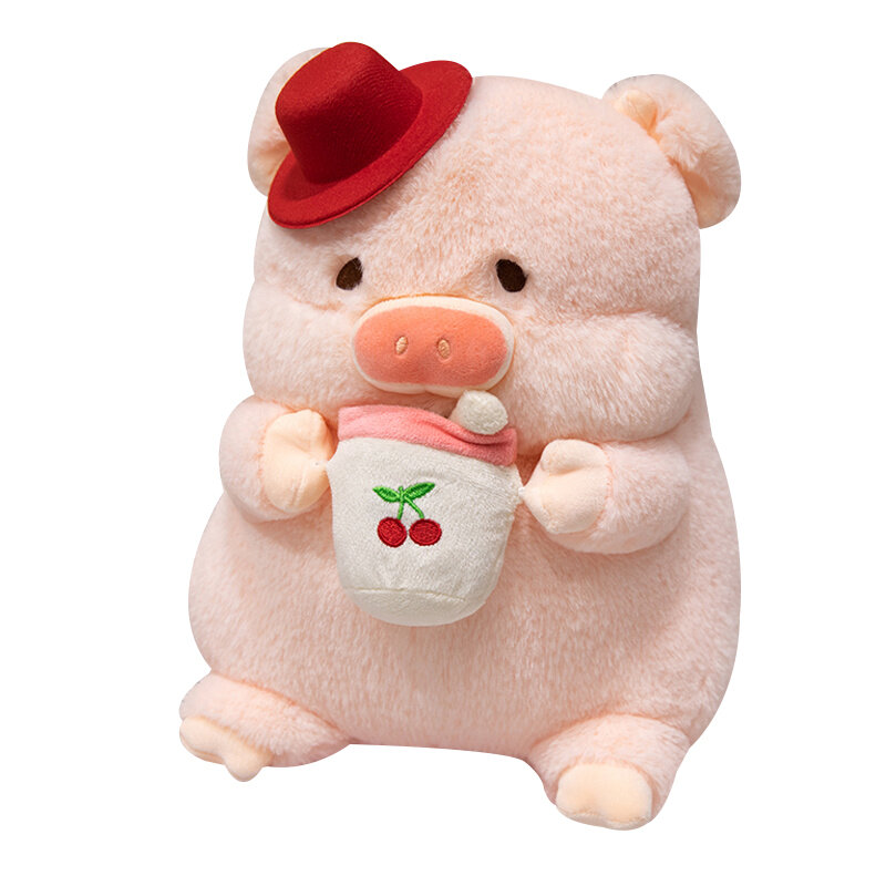 Плюшевая кукла унисекс MERCONSER Розовый фруктовый молочный чай, 45CM EU, Hat Cherry Pig