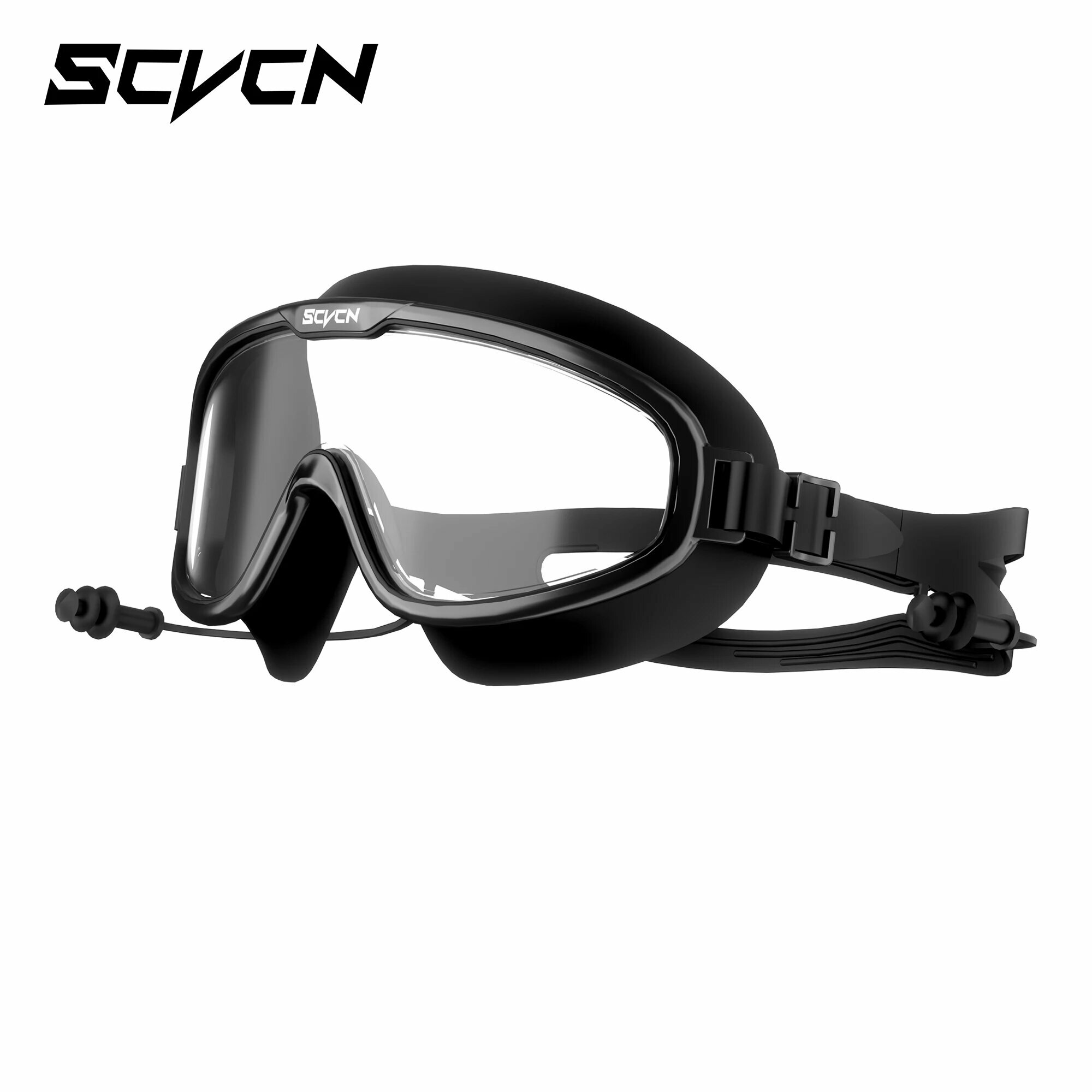 SCVCN полнокадровые очки для плавания черные