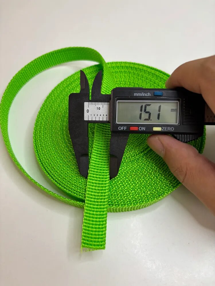 Нейлоновая плетеная лента 15мм 1,5мм 10м светло-зеленая для поводков и DIY
