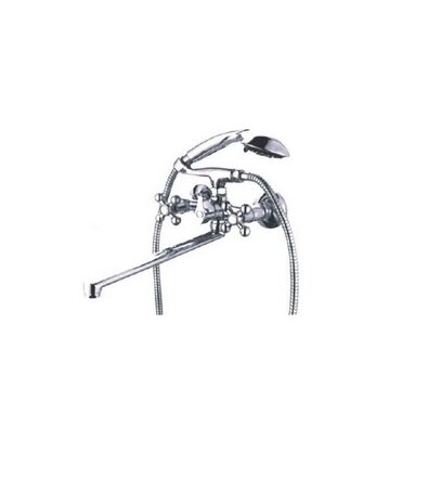 Смеситель для ванн Fauzt FZ 421-A07 длинный излив, однорычажный, хром FZs-421-07
