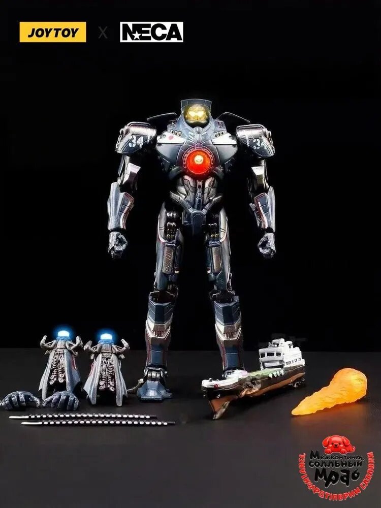 Gipsy Danger с гальваническим покрытием и подсветкой /Фигурка егеря Гипси Дэнджер (Gipsy Danger) Тихоокеанский рубеж // Высота 19 см / Коллекционная модель премиум-класса 002