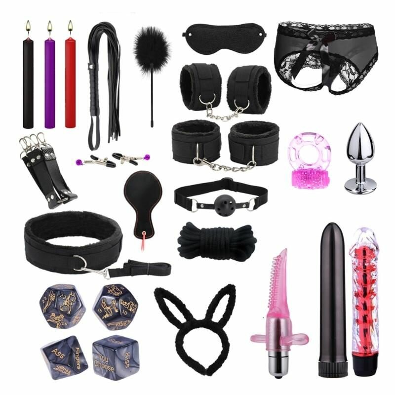 Набор BDSM-ограничений для кровати, Черный