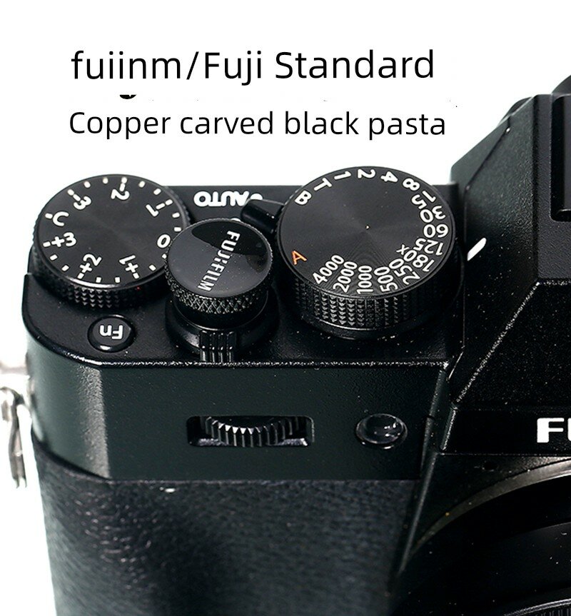 Черный чехол для горячего штыря с медным вырезанным логотипом Fuji и вогнутым дизайном для камер Fuji X-Series