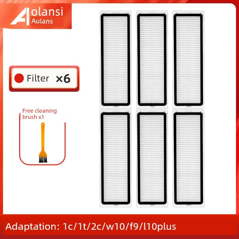Совместим с фильтром для робота-пылесоса Mijia Xiaomi 1C/2C/1T, фильтрующим элементом Dreame W10/F9/L10 PLUS. 6 фильтров