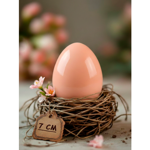 фото Пасхальное яйцо hill&mill egg small 7 см керамика персиковое / пасхальный декор hill & mill