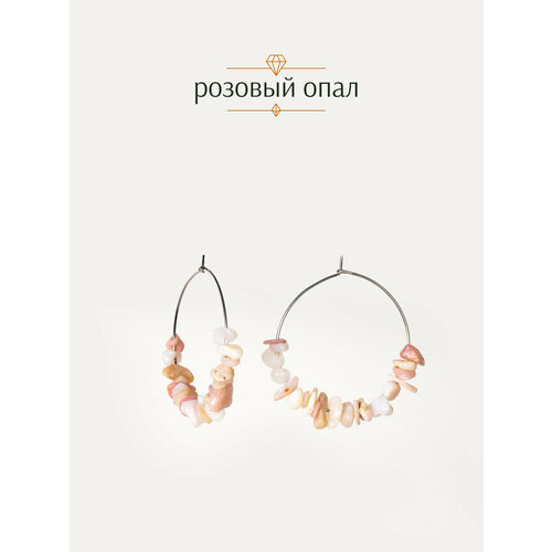 фото Серьги конго brandlove, опал, розовый, белый