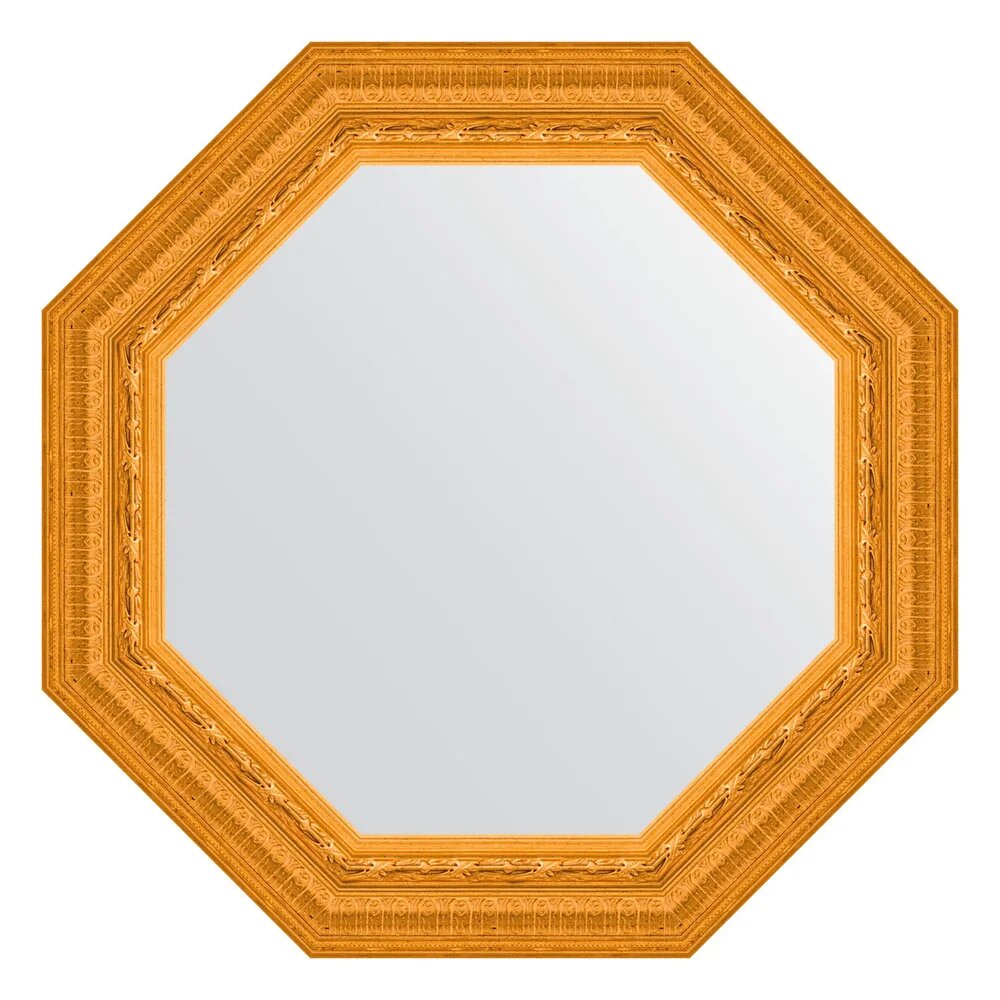 Зеркало Evoform Octagon BY 7326 59 59 см, в золотой раме, зеркало настенное в ванную