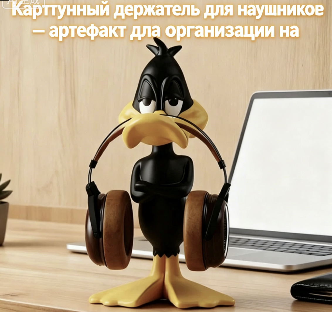 Мультяшный держатель для наушников David Duck, 30,5 *14,5 *10 см