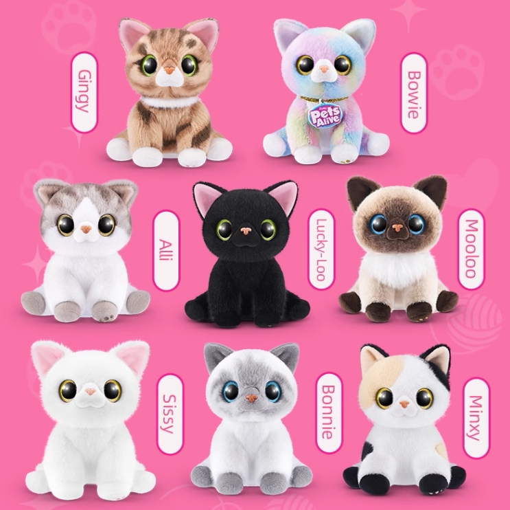 ZURU Pet Poopsie Cat Случайная плюшевая игрушка кошка с батарейкой сюрприз какашка и аксессуары