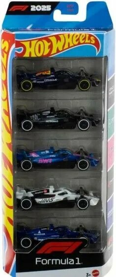 Hot wheels машинки 1:64 формула 1 Formula 1 5-pack 2025 набор машинок