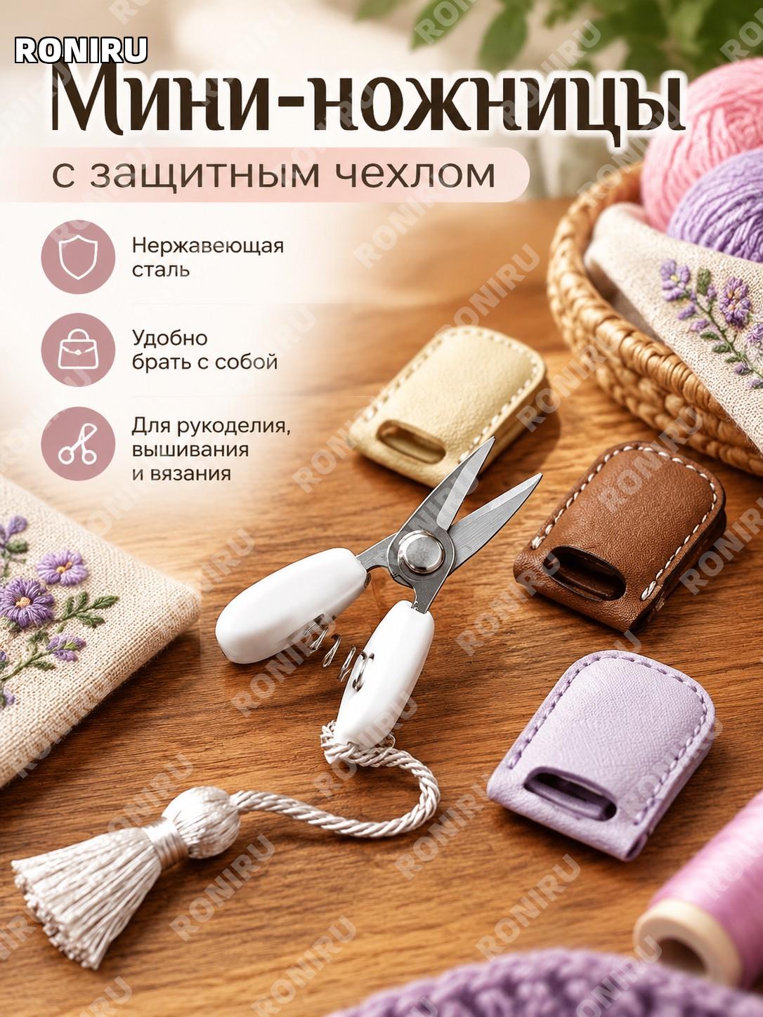 Мини ножницы из нержавеющей стали с защитным чехлом, компактные швейные ножницы для вышивания, вязания и рукоделия