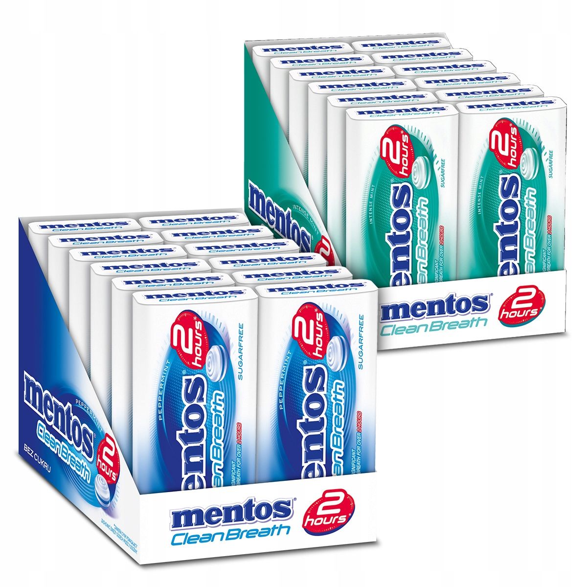 Леденцы Mentos Clean Breath: интенсивная и перечная мята, 24х35 г - 5907447611675
