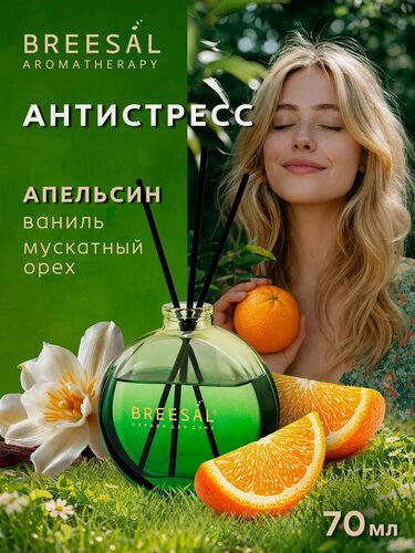Изображение товара Диффузор для дома с палочками Breesal Arome Sticks Ароматизатор для дома, Антистресс 70 мл