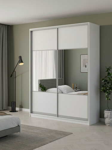 Изображение товара Шкаф купе Матэрна для одежды белый комбинированный 180 х 58 х 240 см