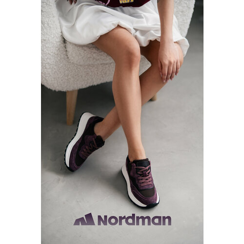 фото Кроссовки nordman, полнота 6, размер 40, черный, бордовый