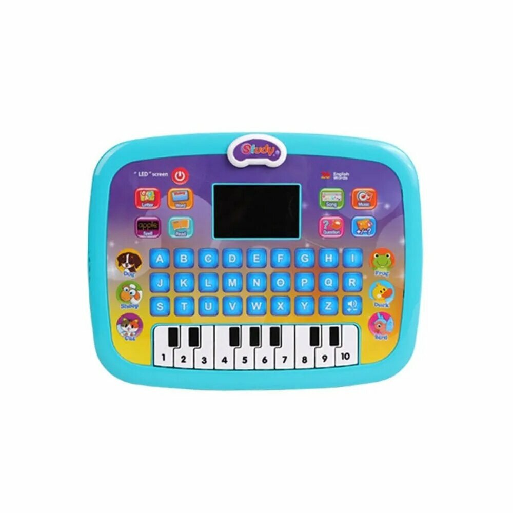 Игрушка со светодиодным экраном для изучения английского языка с имитацией чтения клавиш пианино-темно-синий