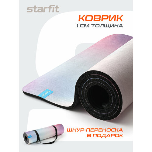 Коврик для йоги и фитнеса STARFIT FM-301 NBR, 1,0 см, 183x61 см, с рисунком