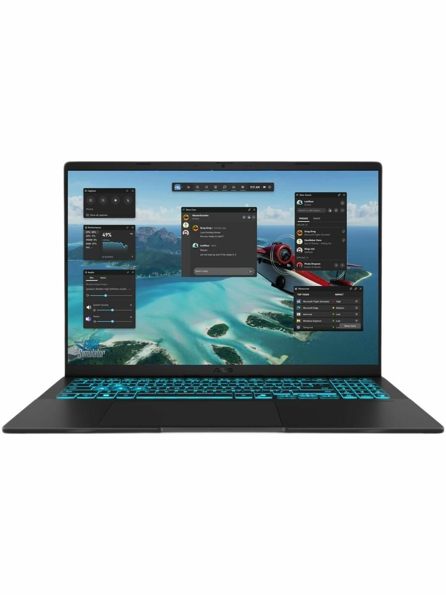 Ноутбук ASUS V16 V3607VM-TK198 16" (1920x1200) IPS, Intel Core 5 210H, 16GB DDR5, 1TB SSD, RTX 5060 8GB, Без ОС, black (90NB16K1-M00FA0)